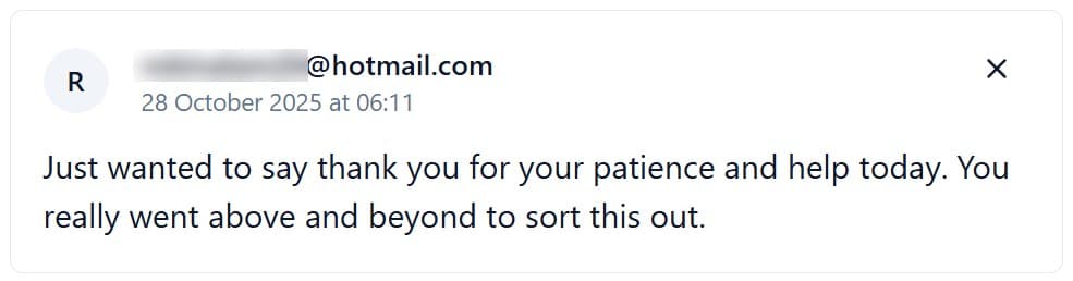 Customer testimonial 2