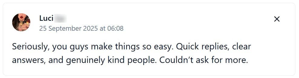 Customer testimonial 3